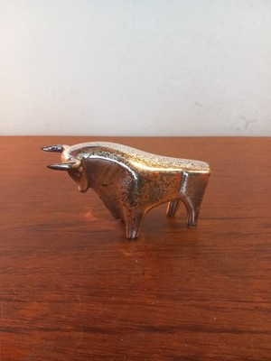 VINTAGE MIDCENTURY METALL STIER FIGUR KLEIN, MODERNIST