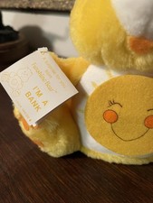RARE Vintage 1984 FUNSHINE Care Bear Plush 8" Coin. Has all original tags