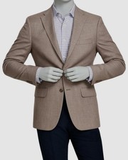 Tommy Hilfiger Men's Beige Linen Blend Modern-Fit Sport Coat Jacket Size 38S