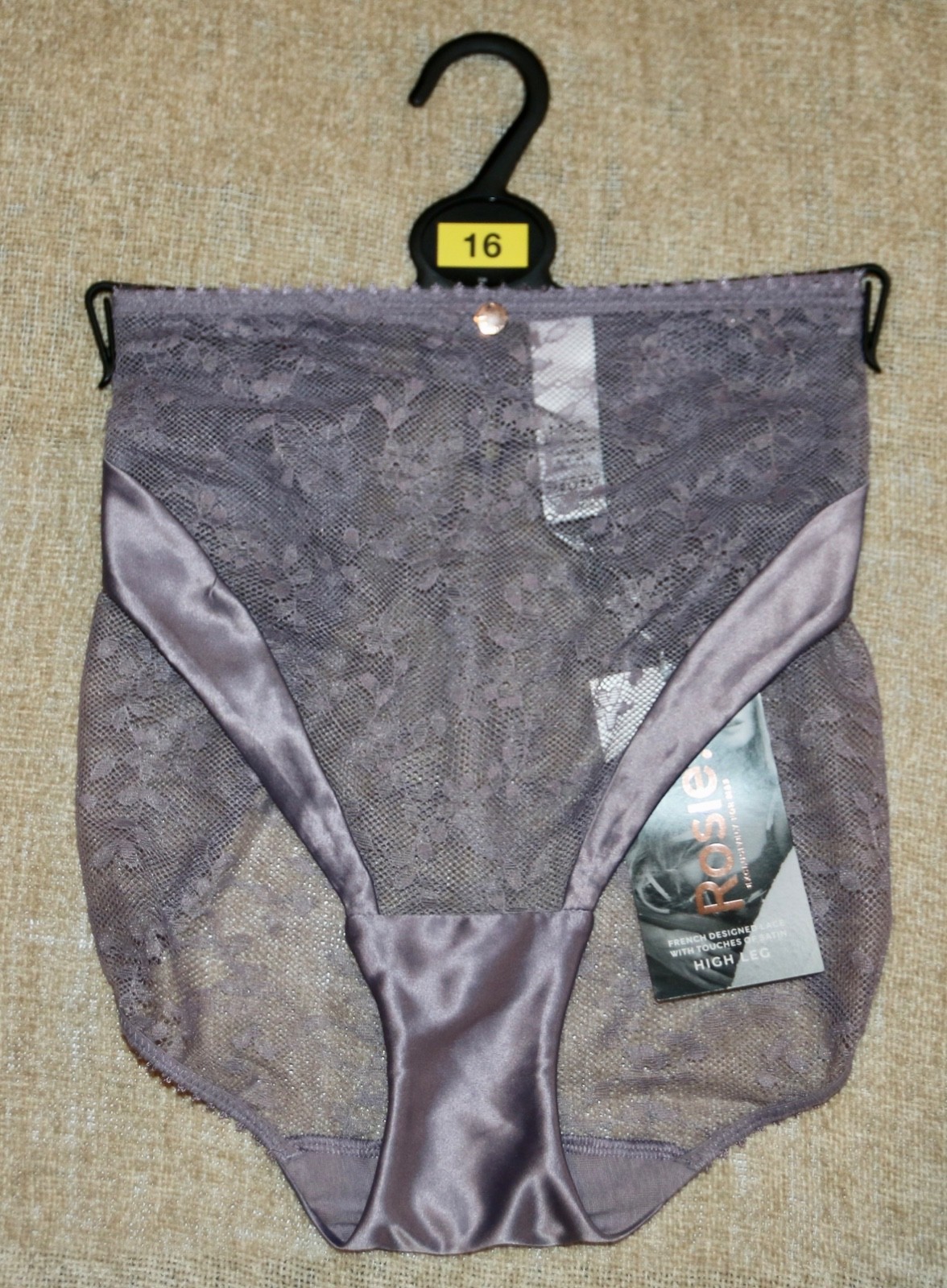 ROSIE BY M&S HIGH LEG WITH FRENCH DESIGNED LACE - SIZE 16 - NEW WITH TAGS