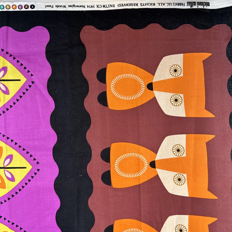 Norwegian Woods Michael Miller Forest Animals Fabric Panel  23" x 44"  - Image 2 of 4