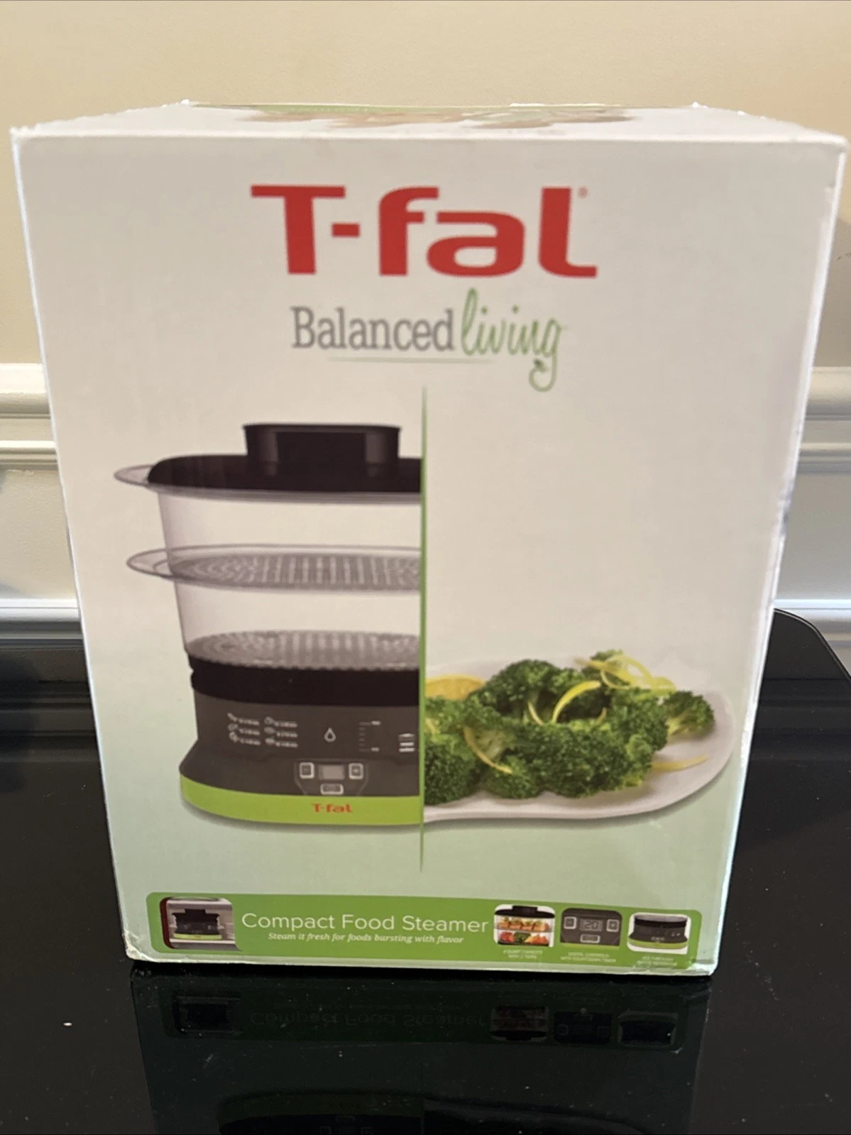 NEW! T-Fal VC133851 2 Tier Compact Electric Food Steamer 4 Quart