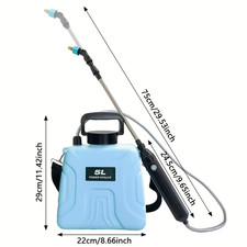 5L Electric Garden Pump Sprayer Spraying Battery Powered Watering + 3 Nozzles UK