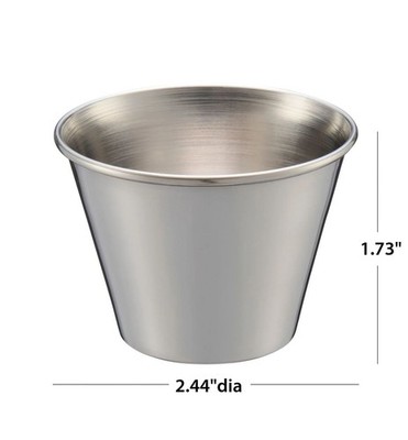 small Condiment cUp 3 oz capacity Stainless Steel Diswasher Safe rOund 2 in  Tall | eBay