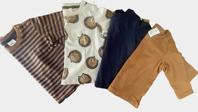H&M LOT OF 4 BABY CLOTING 4PC LONG SLEEVE TOP SHIRT SET SIZE 6 MONTHS NWOT
