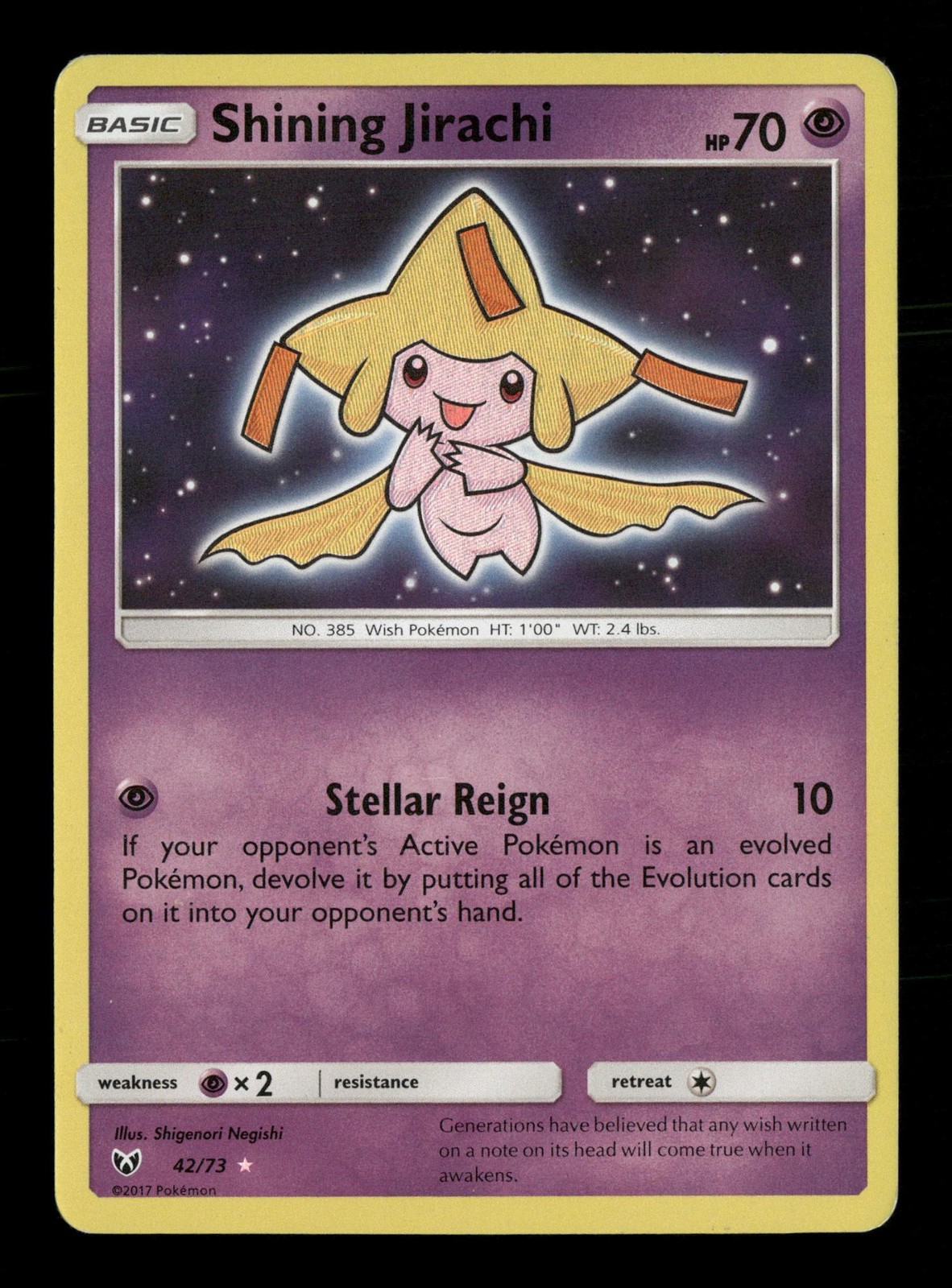 Shining Jirachi Shining Legends 42/73 Pokemon Heavily Played Shigenori Negishi