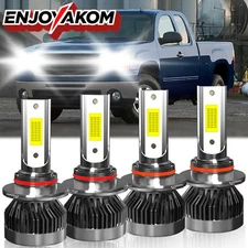 For GMC Sierra 3500 2001-2006 Combo LED Headlight Bulbs High Low Beam Kit 4x
