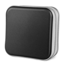 CD Case, 40 Capacity CD/DVD Case Holders Wallet Hard Plastic DVD Disc Black