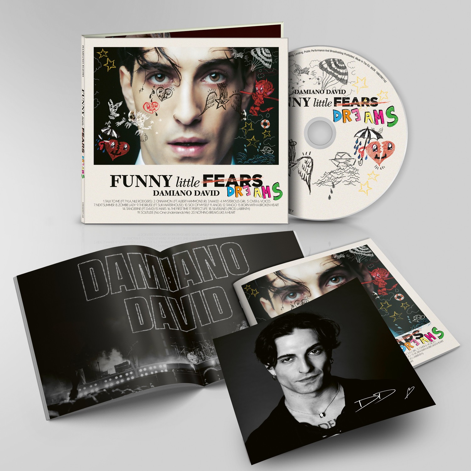 Damiano David Funny Little Fears (Dreams) Signed New And Sealed Cd