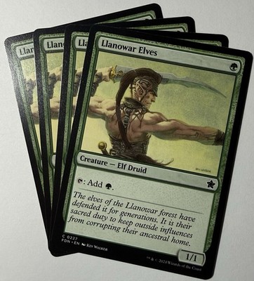 x4 Llanowar Elves FDN Foundations MTG 227 COMMON M/NM 4x