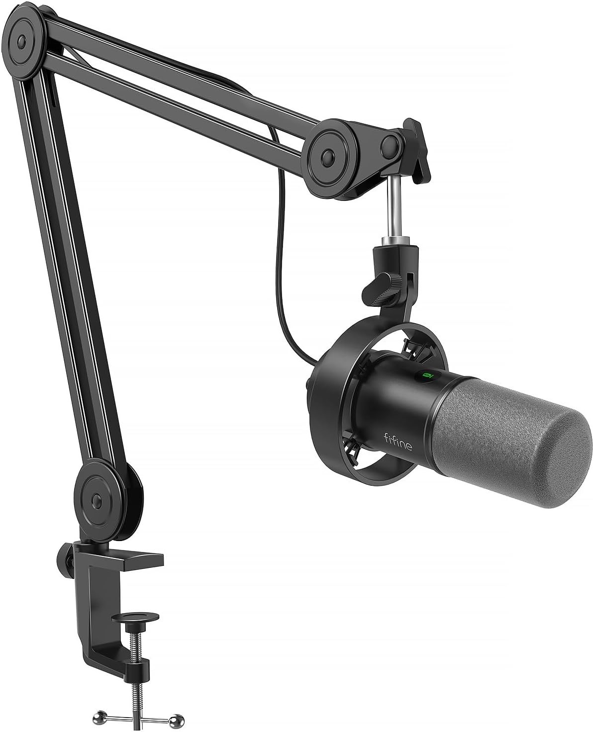 FIFINE K688 Podcast Microphone Kit, USB/XLR Dynamic Microphone with Boom Arm