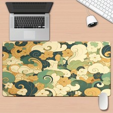 40 90cm XXL Non-Slip Rubber Base Gaming  Office Mouse Pad - Ornate Floral Desig