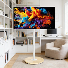 White Rolling TV Stand TV Cart on Wheels for 32-70 Inch Flat TVs for Small Dorm