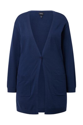 Ulla Popken Damen große Größen Strickjacke Knopfverschluss V Ausschnitt