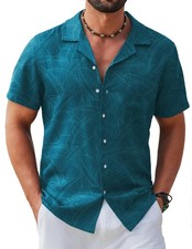 Mens Hawaiian Shirt Short Sleeve Floral Button Down Tropical Beach Summer Aloha