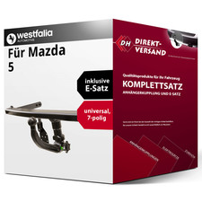 Für Mazda 5 CW (Westfalia) Anhängerkupplung abnehmbar + E-Satz 7pol universell