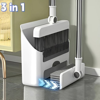 3in 1 Broom and Dustpan Set Floor Brush Long-handled Broom And Dustpan For Home