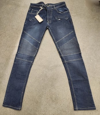 Balmain Paris Jeans Mens 36'' Tag Measured 34'' X 31'' Biker Moto Denim Distressed