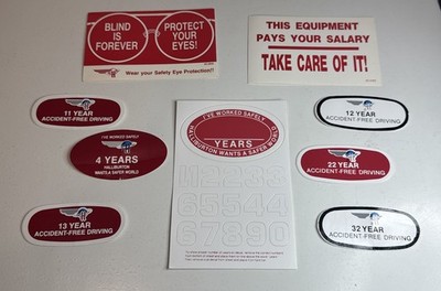 Halliburton Oil Co Safety Sticker Lot (9) / Oilfield Award / Driving / Flying H