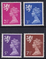 GB QEII Scotland 1971 Definitives Set SG S14, S15, S20, S25 Unmounted Mint MNH