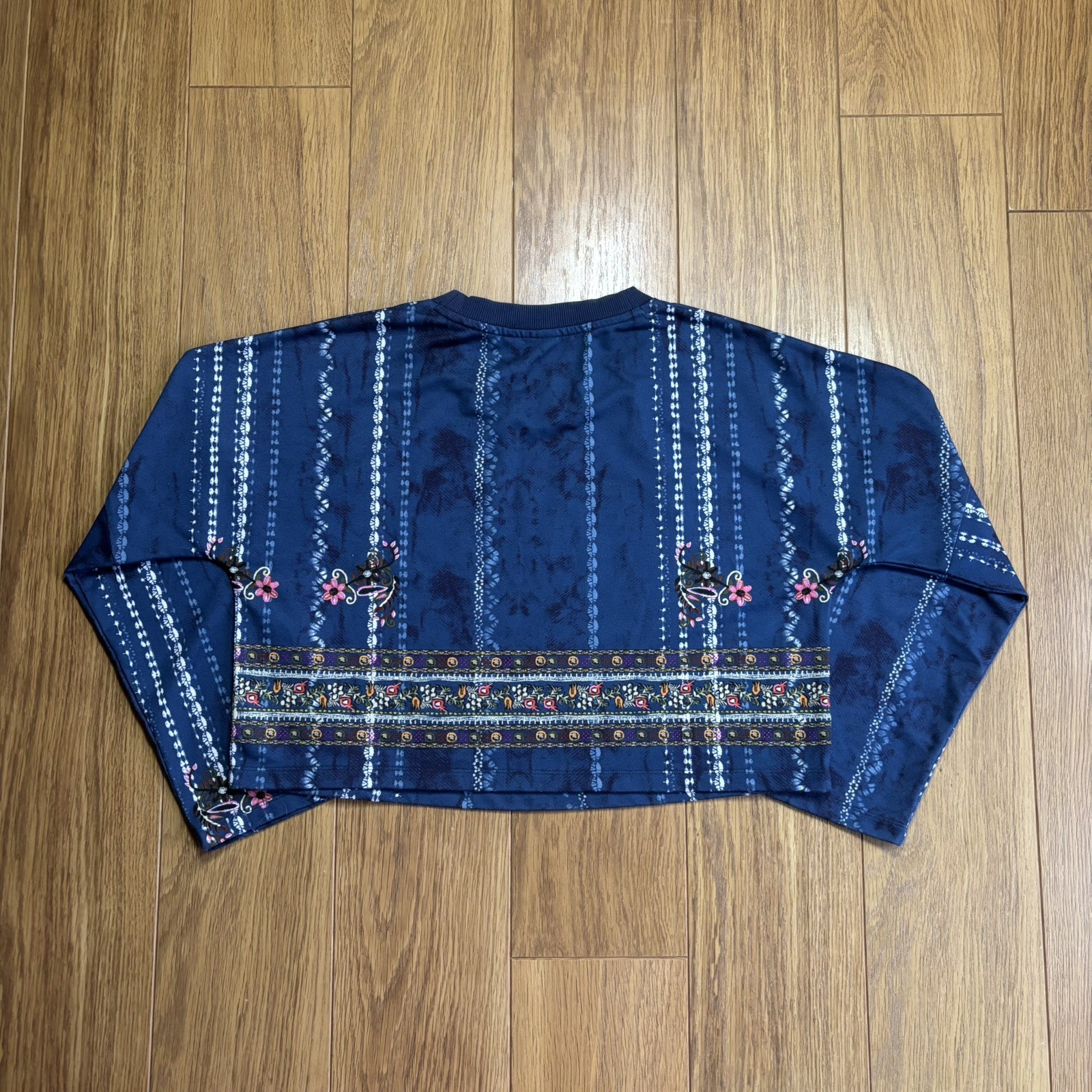 Adidas X Farm Rio Cirandeira Cropped Sweatshirt Size 34 Boho Festival Rare image 3