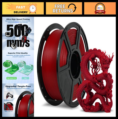 High-Speed 3D Printer Filament 1.75mm Ruby Red, 1kg Spool, Accurate +/- 0.02mm