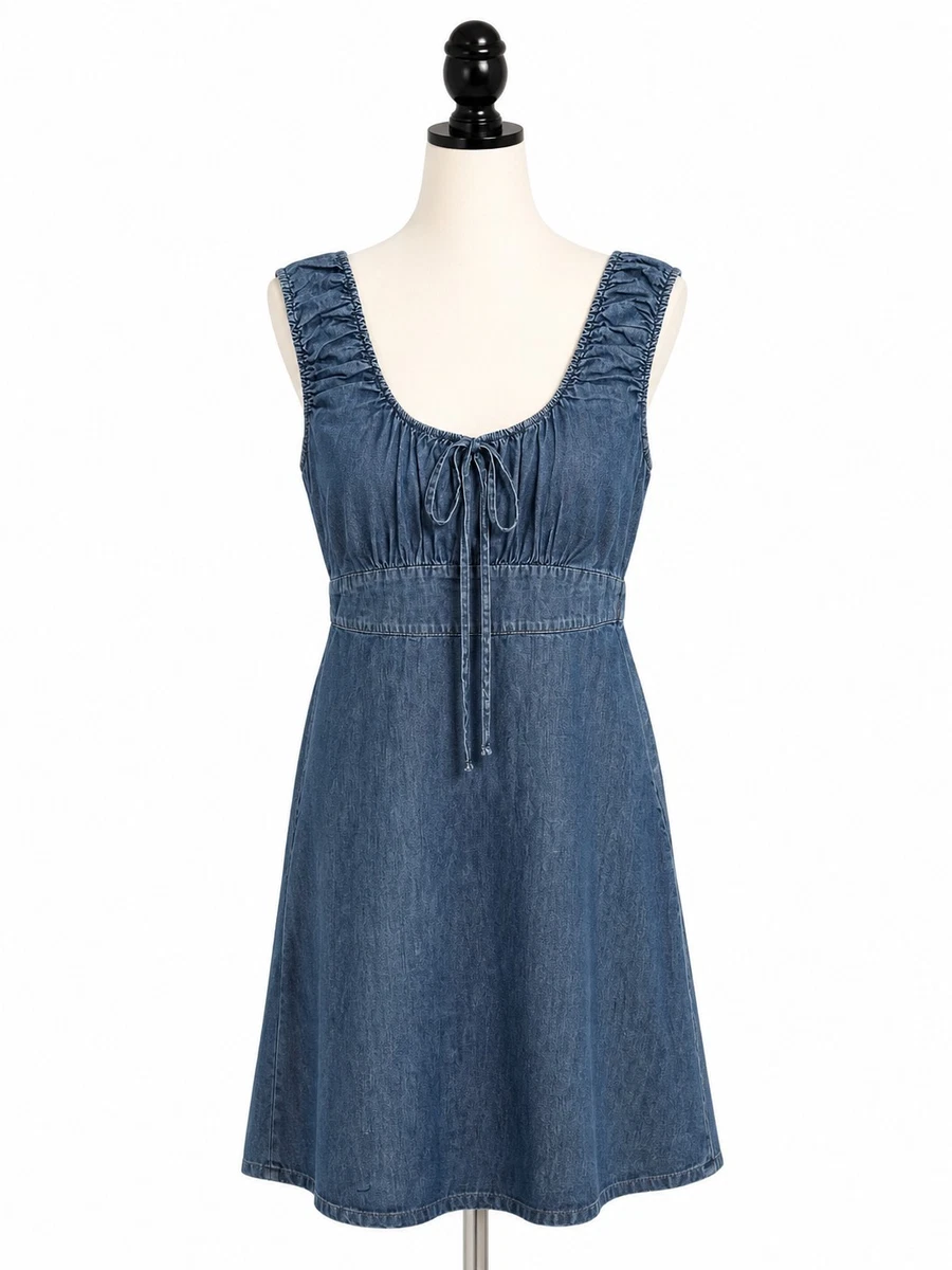 slim fit dress slacks Mersea Women's Scottie Chambray Dress in Rinse main image 0