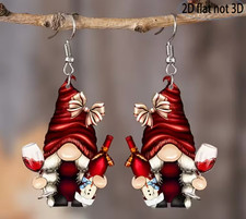 Weihnachtsohrringe  Nicolaus Kobold  Rot Wein Weihnachtschmuk Ohr Schmuck Neu