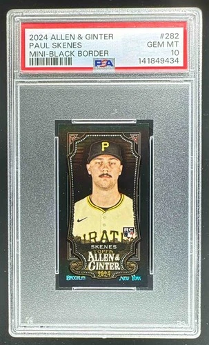 141849434 Paul Skenes 2024 Topps Allen & Ginter #282 Black Border Mini RC PSA 10