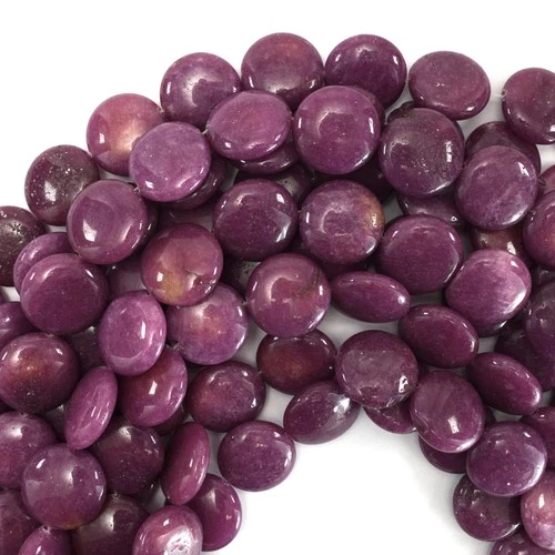 20mm lavender jade coin beads 15.5" strand