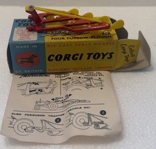 CORGI 56 Four Furrow Plough. Unplayed With. Original Instructions Leaflet Inc