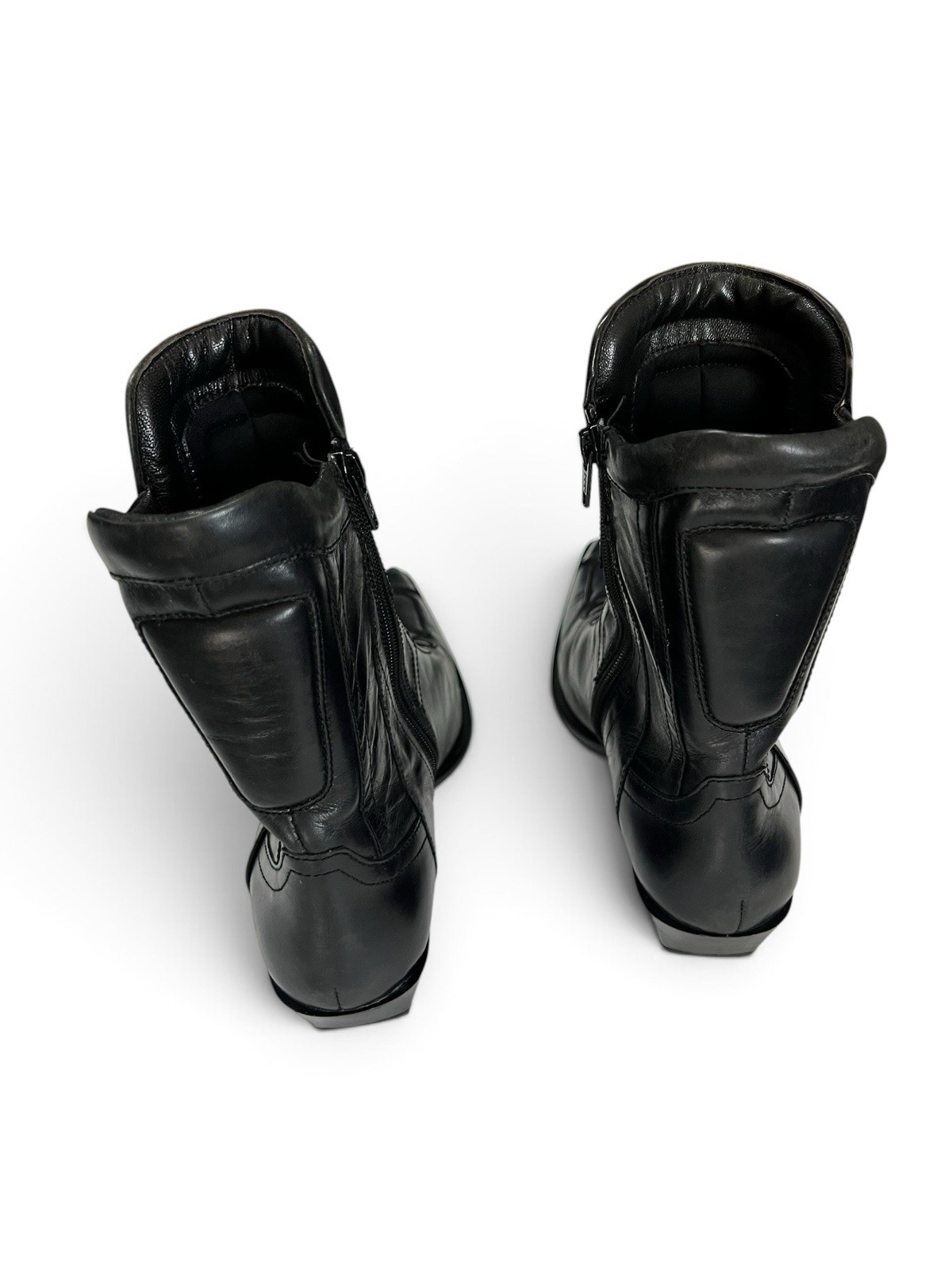 Vagabond Women Black Leather Dress Heel Pointy Toe Moto Boots sz 8 US EUR 38 image 5