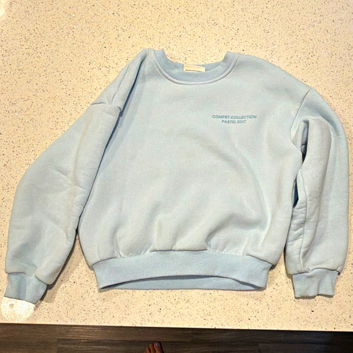 Comfrt Comfort Collection Pastel Edit Blue Logo Fleece Crewneck Sweatshirt S
