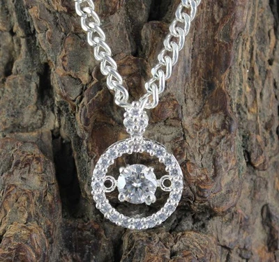 Pendentif femme certifié solitaire diamant rond blanc 1,15 ct certification... - Photo 1/4