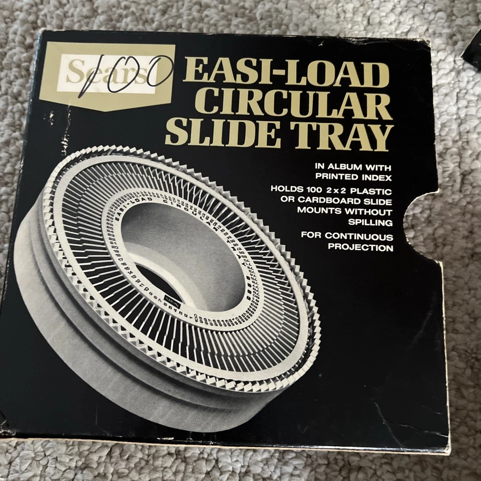 Sears Easi-Load Circular Carousel Slide Tray Holds 100 2x2 Slides - NOS VINTAGE - Image 3 of 4