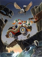 Carl Barks Donald Duck Full Size Lithograph #9 Leaving Their Cares Behind