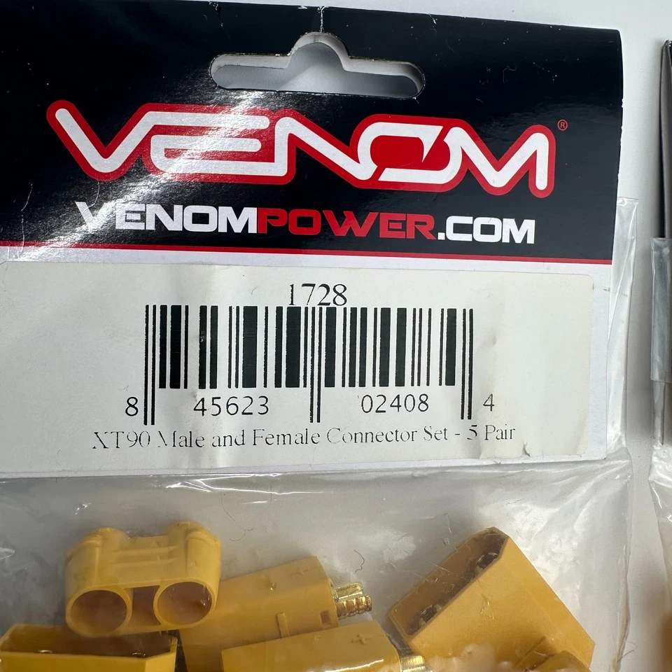 Venom AMASS XT90 Connectors Male Female 15 Pair ( 5 Pair/Bag ) Plugs RC XT 90 - Image 2 of 2