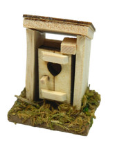 Cabina Bagno in Legno Cm 4x4,5x6h Toilette per Pastori Scenografia Presepe