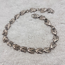 Vintage Napier Necklace Harvest Line Silver Tone Missing Clasp RARE AS IS