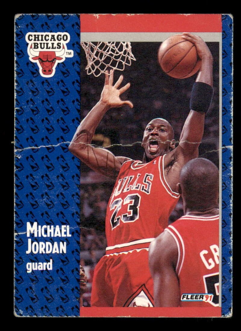 1991-92 Fleer Tony's Pizza #S-33 Michael Jordan Bulls Rare low grade (P-G)