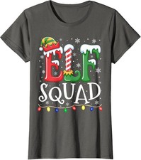Elf Family Christmas Matching Pajamas Squad Ladies' Crewneck T-Shirt
