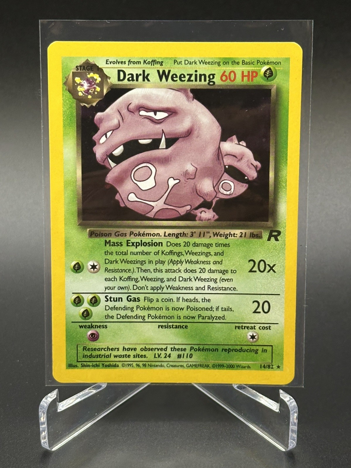 Dark Weezing 14/82 Holo Rare Unlimited Team Rocket Pokemon NM