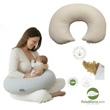 Cuscino Allattamento Pula di FarroCotone/Canapa Naturale Ergonomico 60 x 45 cm