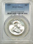 1957 P Franklin Half Dollar PCGS MS64 95% FBL Frosty Luster New Holder #H282G