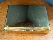 Vintage Brass State Express Cigarette Case, Hinged Lid With 2 Wooden Compartment