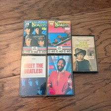 Vintage Music Cassette Lot The Beatles Marvin Gaye Elvis 60s-70s