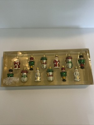 VTG KURT ADLER 12 PC GLASS MINI CHRISTMAS ORNAMENT SET 2 