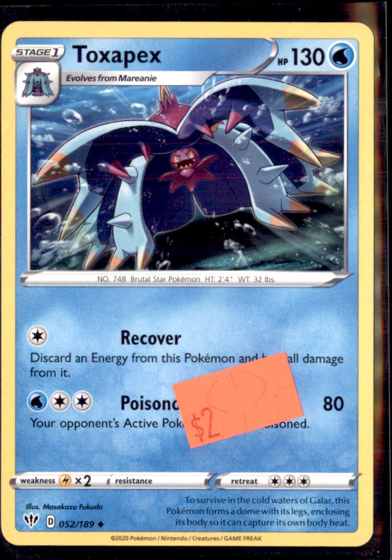 Pokemon Toxapex 52/189 Darkness Ablaze Non Holo 5 Card Lot