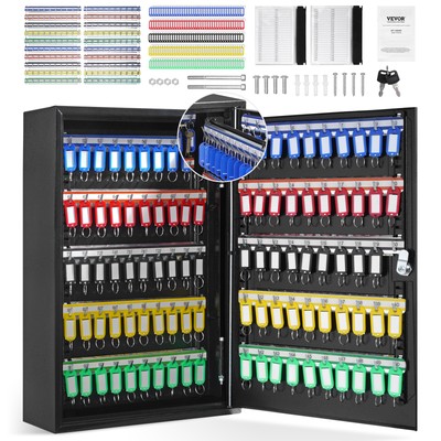 Uimoso 200-Key Cabinet Key Lock Box with Adjustable Racks & Colorful Key Tags
