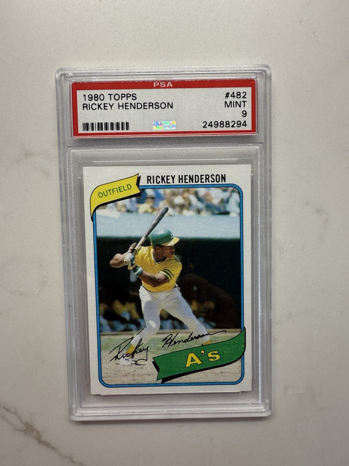 1980 Topps - Rickey Henderson #482 (RC) PSA 9